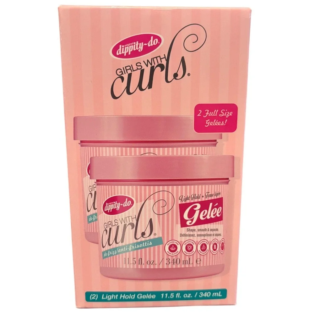 Dippity-Do Girls With Curls Light Hold Gelee 2 Pack 11.5oz Jars‎ New in Box